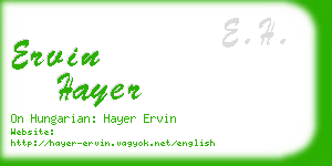 ervin hayer business card